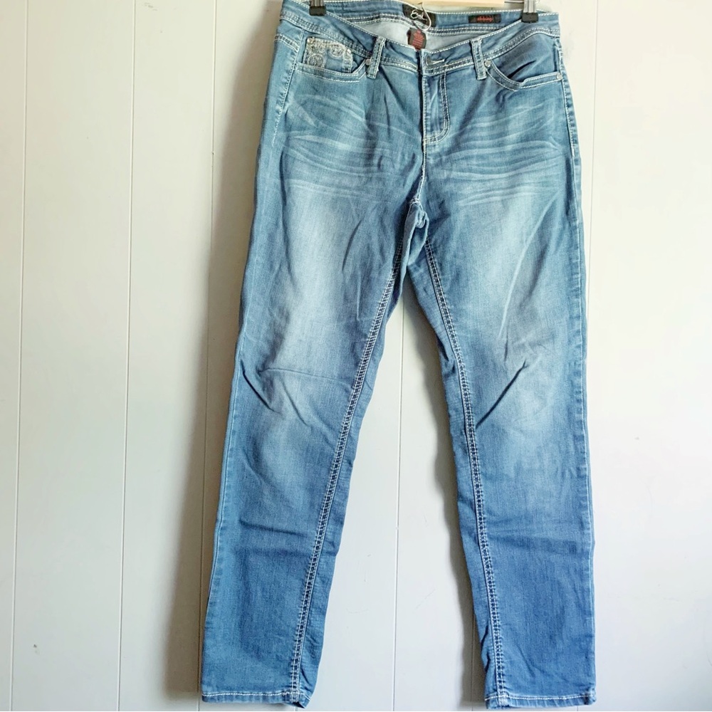 EARL Jeans Faded Blue Wash Bling Pocket Skinny Fit 10